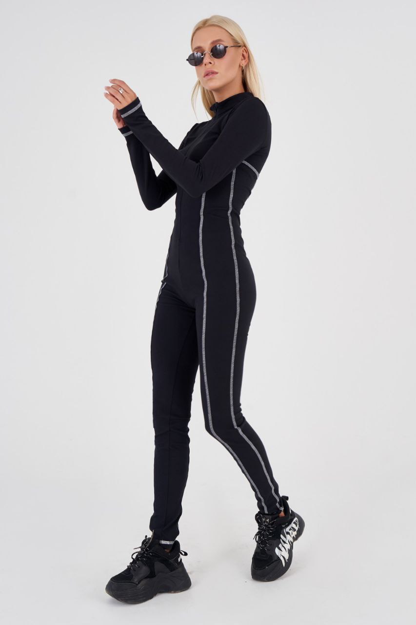 Base layer black jumpsuit - Thermal underwear navy blue one piece